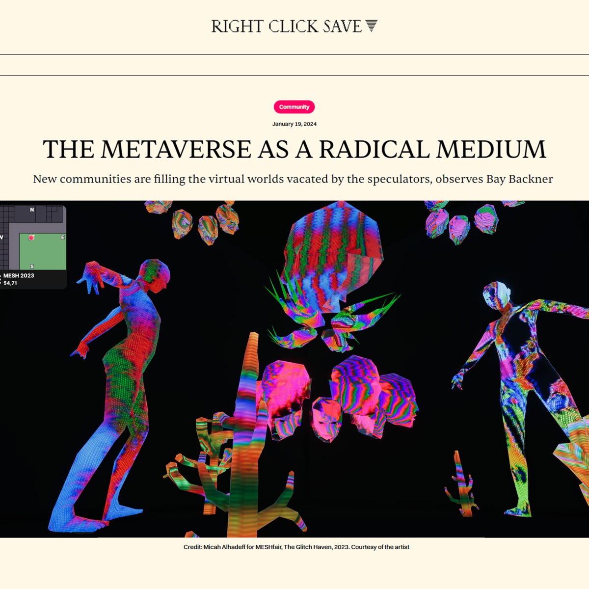 Bay Contributes New Article On Metaverse ART For Right Click Save Magazine